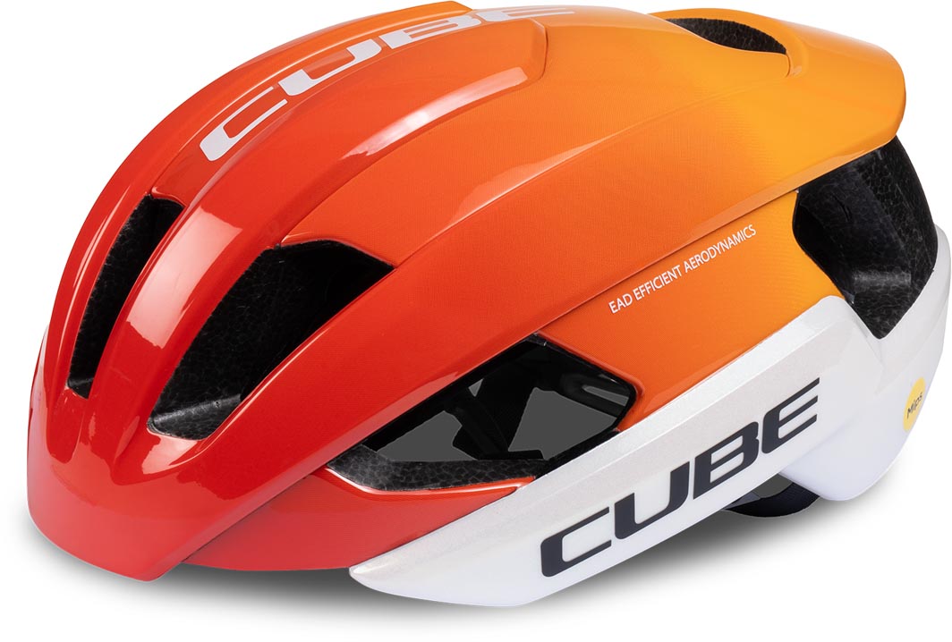 Cube Helm HERON Teamline wit en oranje