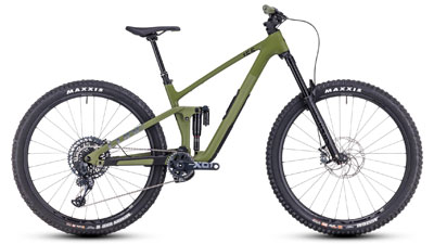 Cube Stereo ONE55 C:62 TM Volledige mountainbike in groen.