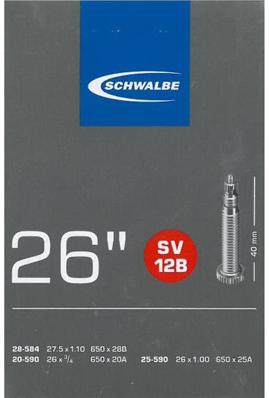 Schwalbe Slang nr. 12B 26x7/8-1,00" 20/28-584/590 SV 40 mm