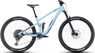 Cube Stereo ONE44 C:62 Pro Volledig mountainbike in lichtblauw.