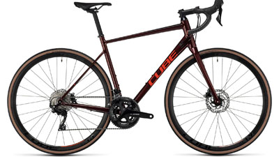 Cube Attain SLX racefiets in wijnrood.