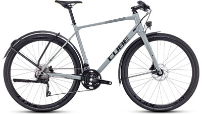 Cube Nulane Pro FE fitnessfiets in grijs.