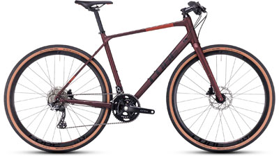 Cube Nulane Race fitnessfiets in rood.