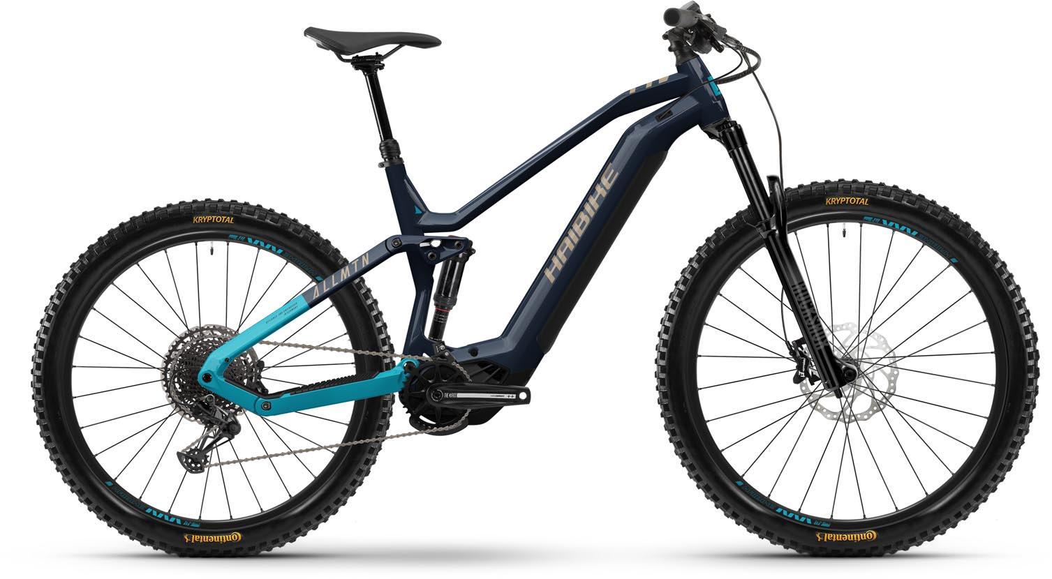 Haibike AllMtn 2 blue / cyan / caramel gloss 2024 - E-Bike Fully Mountainbike - Schade aan het lakwerk - 41 cm