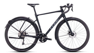 Cube Nuroad Pro FE gravel fiets in zwart.