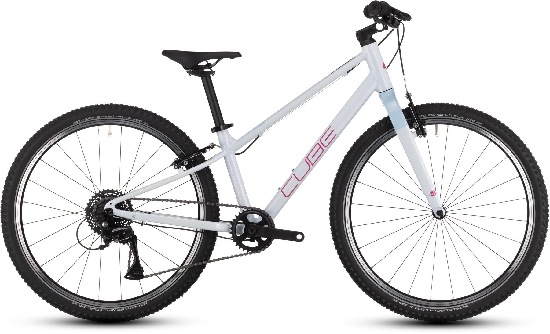 Cube Numove 240 flashwhite n pink 2025 - Kinderfiets 24 inch