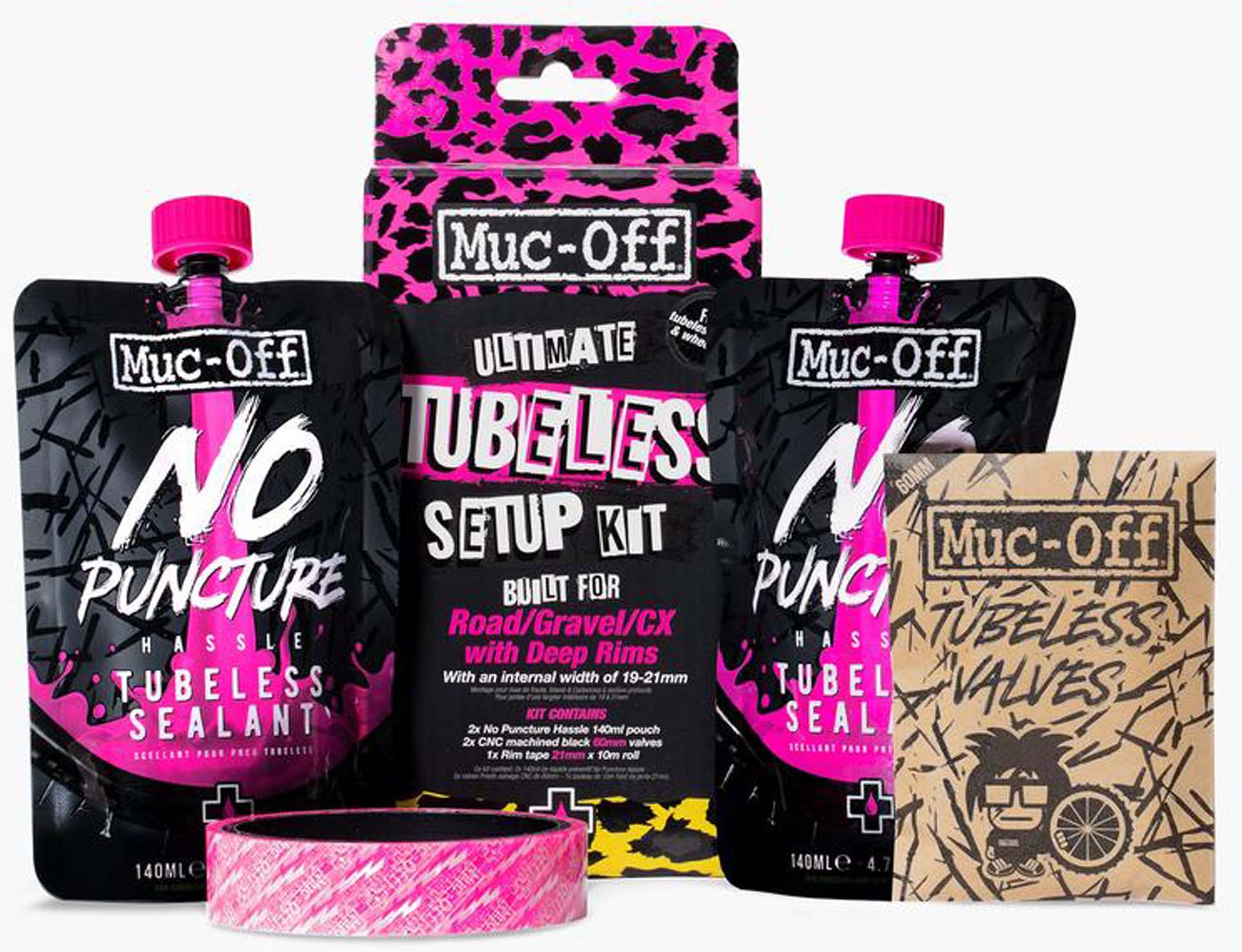 Muc-Off UltimateTubeless Kit - Road (60 mm) roze