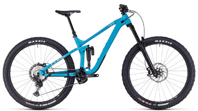 Cube Stereo ONE77 Race Fully mountainbike in blauw.