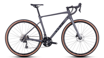 Cube Nuroad Race Gravel Bike in grijs.