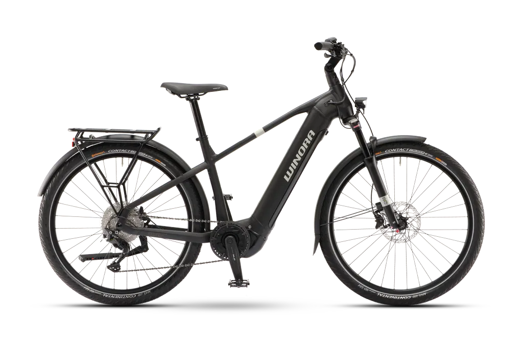 Winora Yucatan X10 Black matte 2024 - E-Bike Trekkingfiets Heren