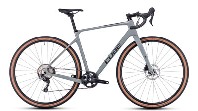 Cube Nuroad C:62 Pro gravelfiets in grijs.