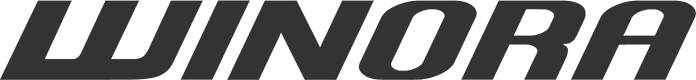 Te zien is het logo van het merk Winora met zwarte belettering in duidelijke, vette hoofdletters.
