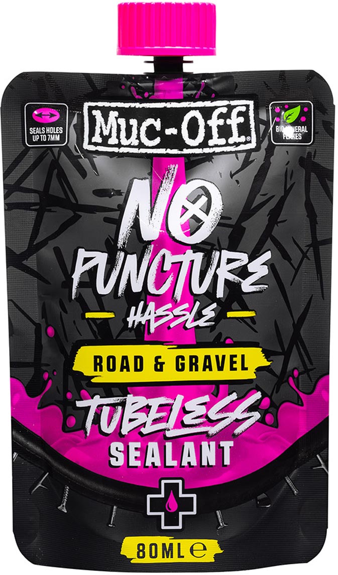 Muc Off Road &amp; Gravel tubeless-afdichtmiddel, zakje van 80 ml