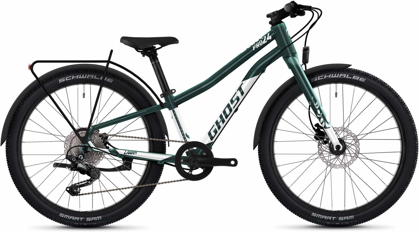 Ghost Lanao 24 Pro EQ dazzling green / pearl white glossy 2023 - Kinderfiets 24 inch