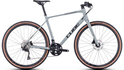 Cube Nulane Pro fitnessfiets in grijs.