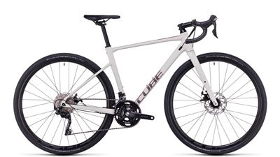 Cube Nuroad WS gravelfiets in wit.