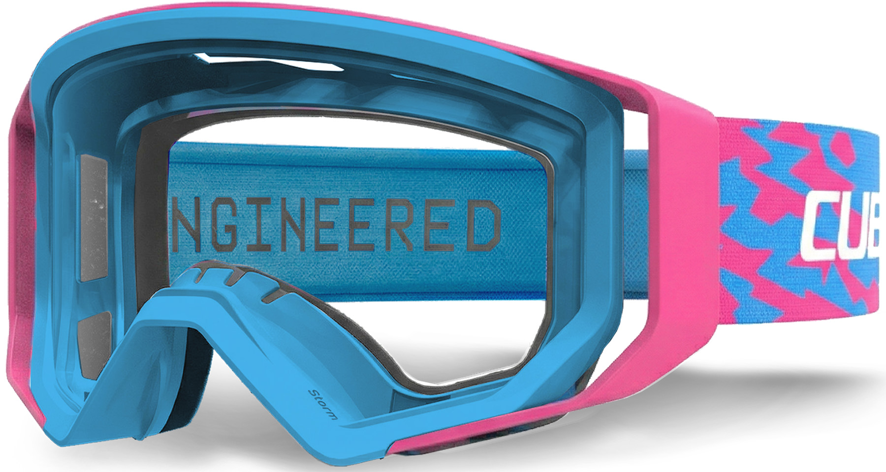 Cube Goggle STORM X Actionteam blauw en roze